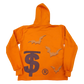 “ORANGE & BROWN” FUND$ OVER FEELINGZ OVERSIZED CROPPED HOODIES