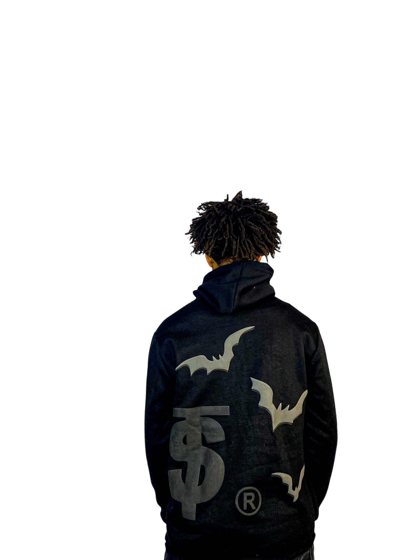 “BLACK” FUND$ OVER FEELINGZ OVERSIZED CROPPED HOODIES