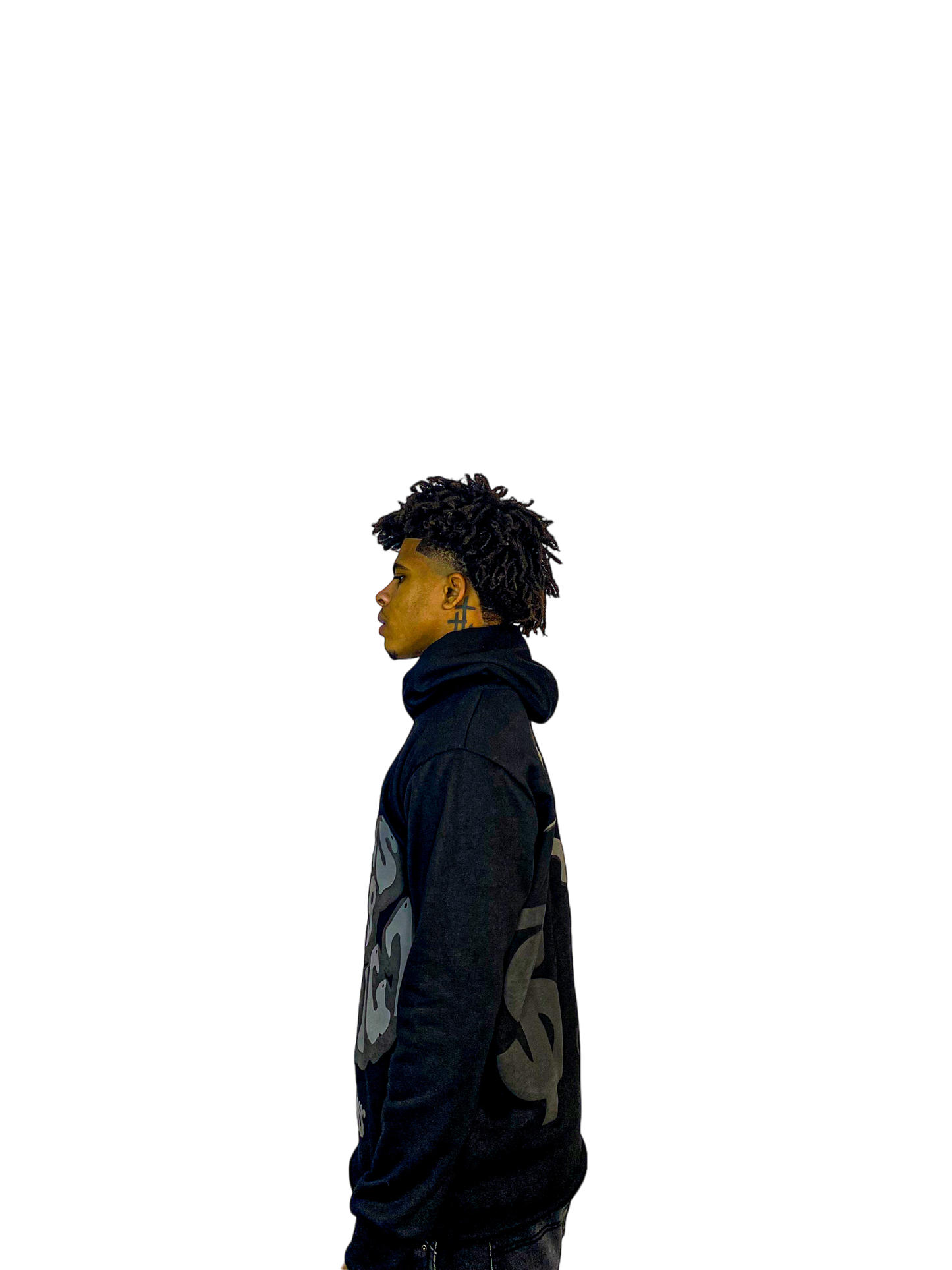 “BLACK” FUND$ OVER FEELINGZ OVERSIZED CROPPED HOODIES