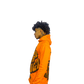“ORANGE & BROWN” FUND$ OVER FEELINGZ OVERSIZED CROPPED HOODIES