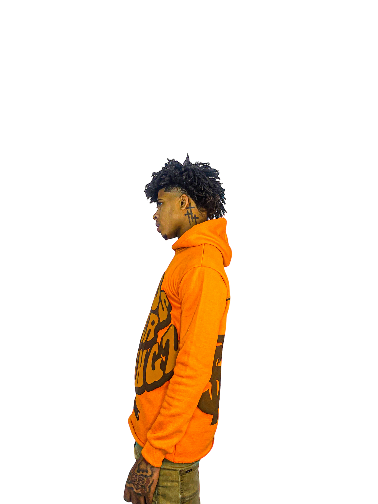 “ORANGE & BROWN” FUND$ OVER FEELINGZ OVERSIZED CROPPED HOODIES
